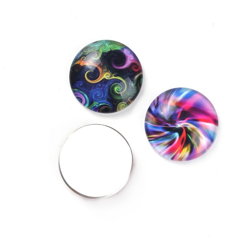 Lote 40 cabochões de vidro redondos 25 mm 95108