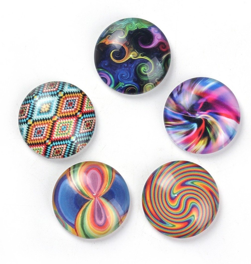 Lote 40 cabochões de vidro redondos 25 mm 95108