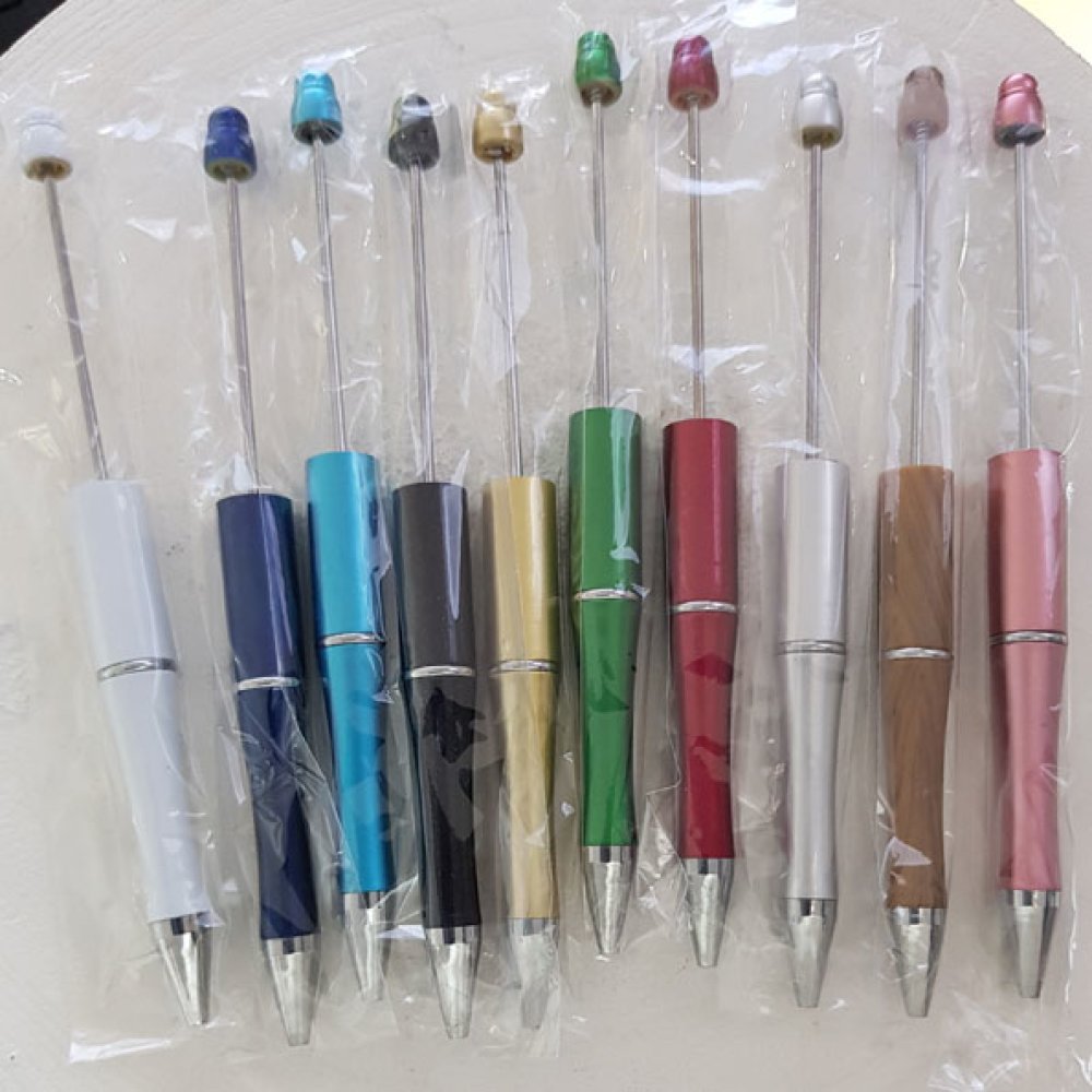 Pacote de 10 canetas decorativas com contas para personalização