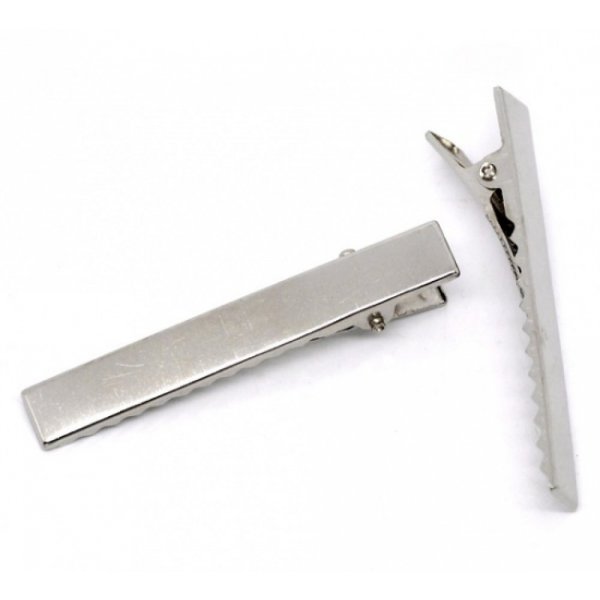 Conjunto de 20 clipes de crocodilo - Prata 56 mm x 8 mm