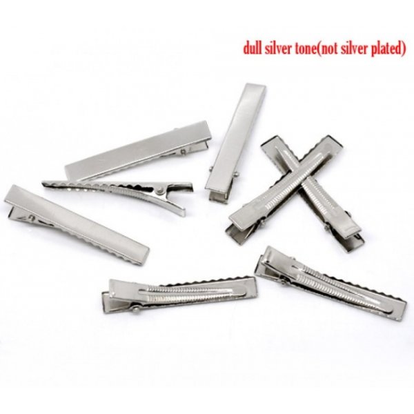 Conjunto de 20 clipes de crocodilo - Prata 56 mm x 8 mm