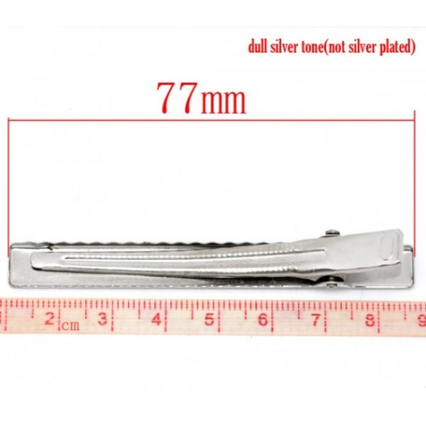 Conjunto de 20 clipes de crocodilo - Prata 75 mm x 9 mm