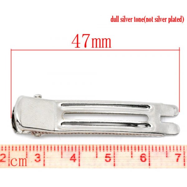 Conjunto de 30 clipes de crocodilo - prata 47 mm x 12 mm.