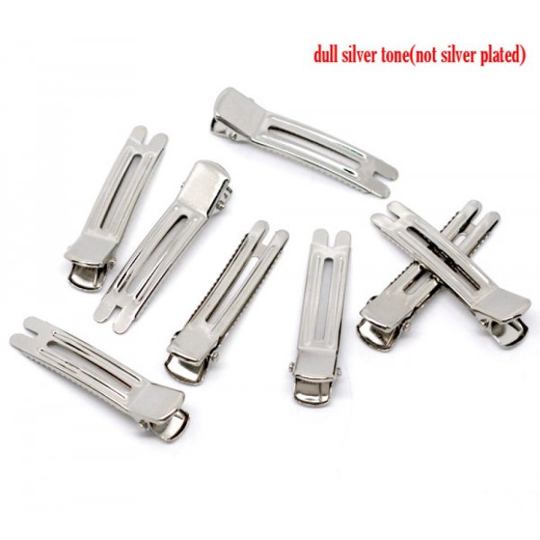 Conjunto de 30 clipes de crocodilo - prata 47 mm x 12 mm.