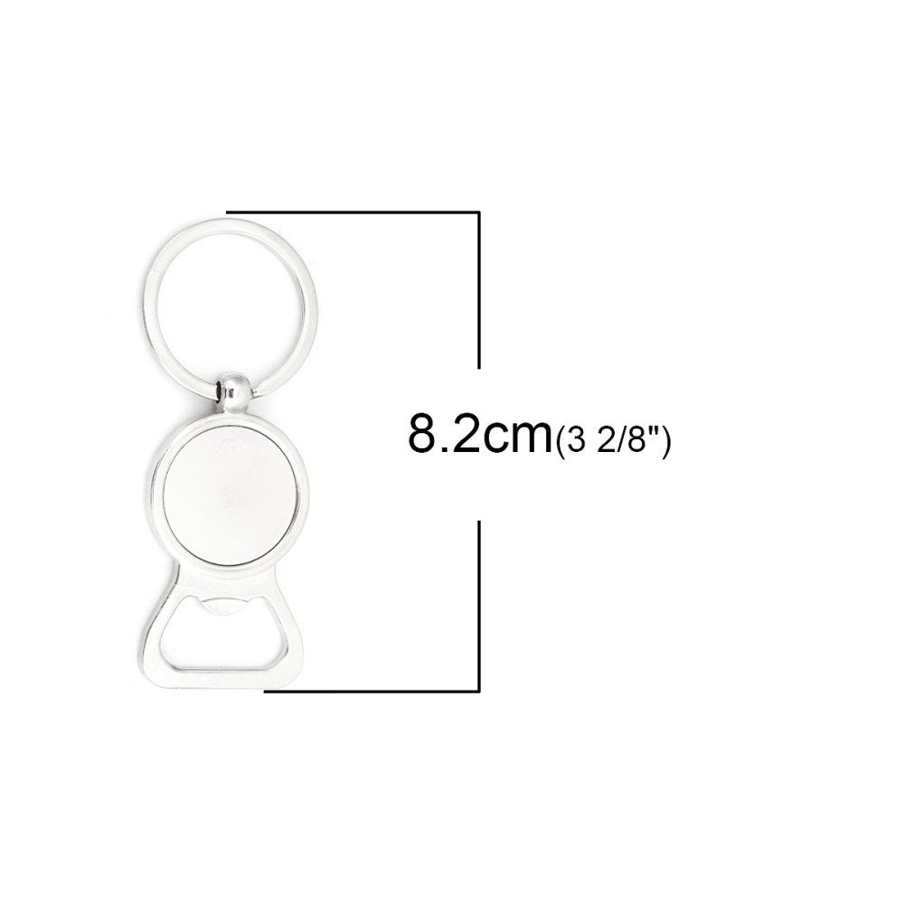 Conjunto de 5 porta-chaves prateados 25 mm N°01