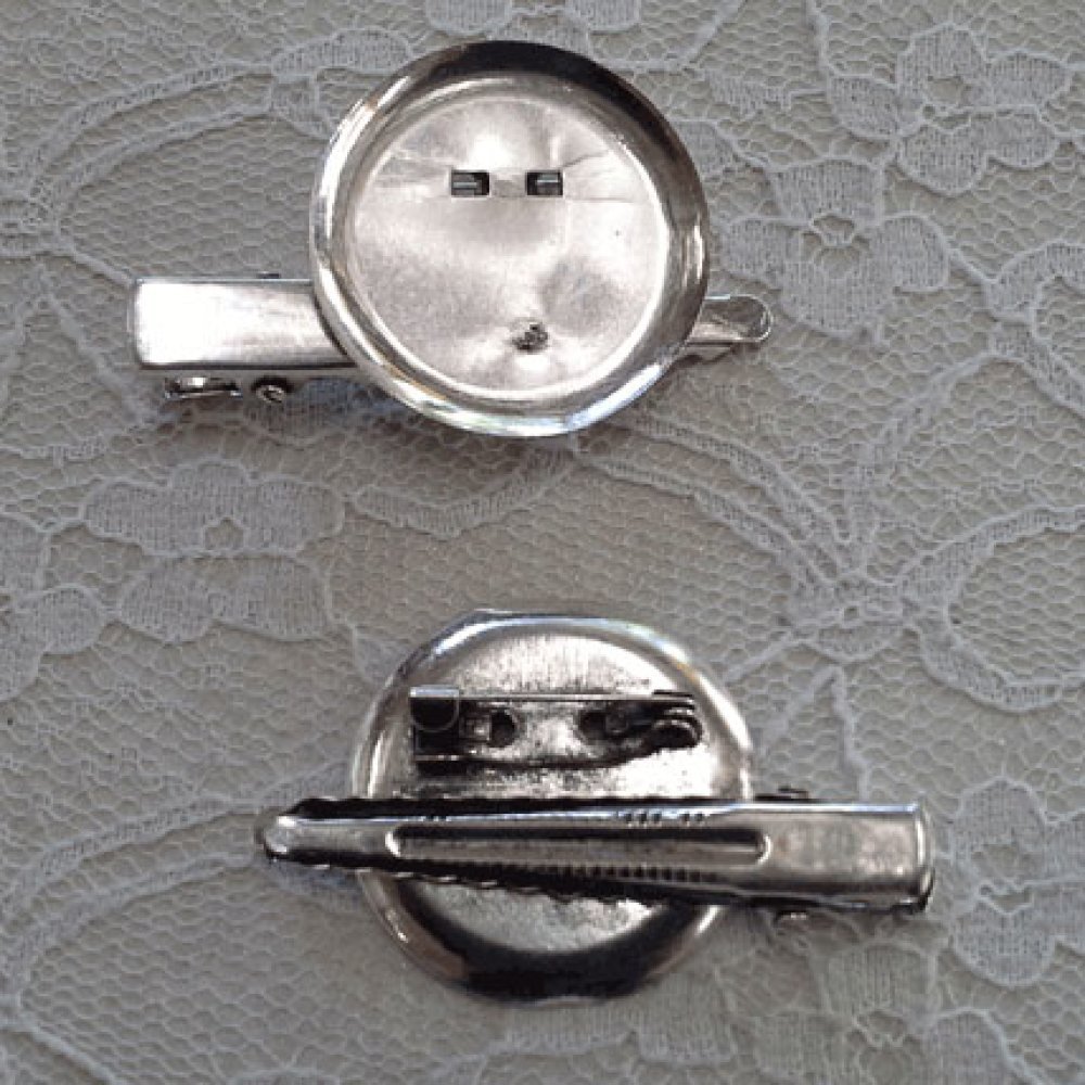 Conjunto de 5 suportes para alfinetes de tabuleiro - Cor prateada 45 mm x 8 mm.