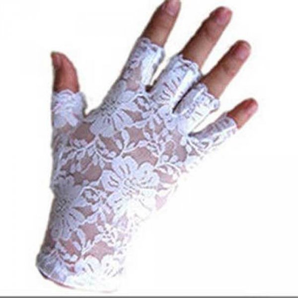 Mitaine Dentelle Blanche Mariage N&deg;02