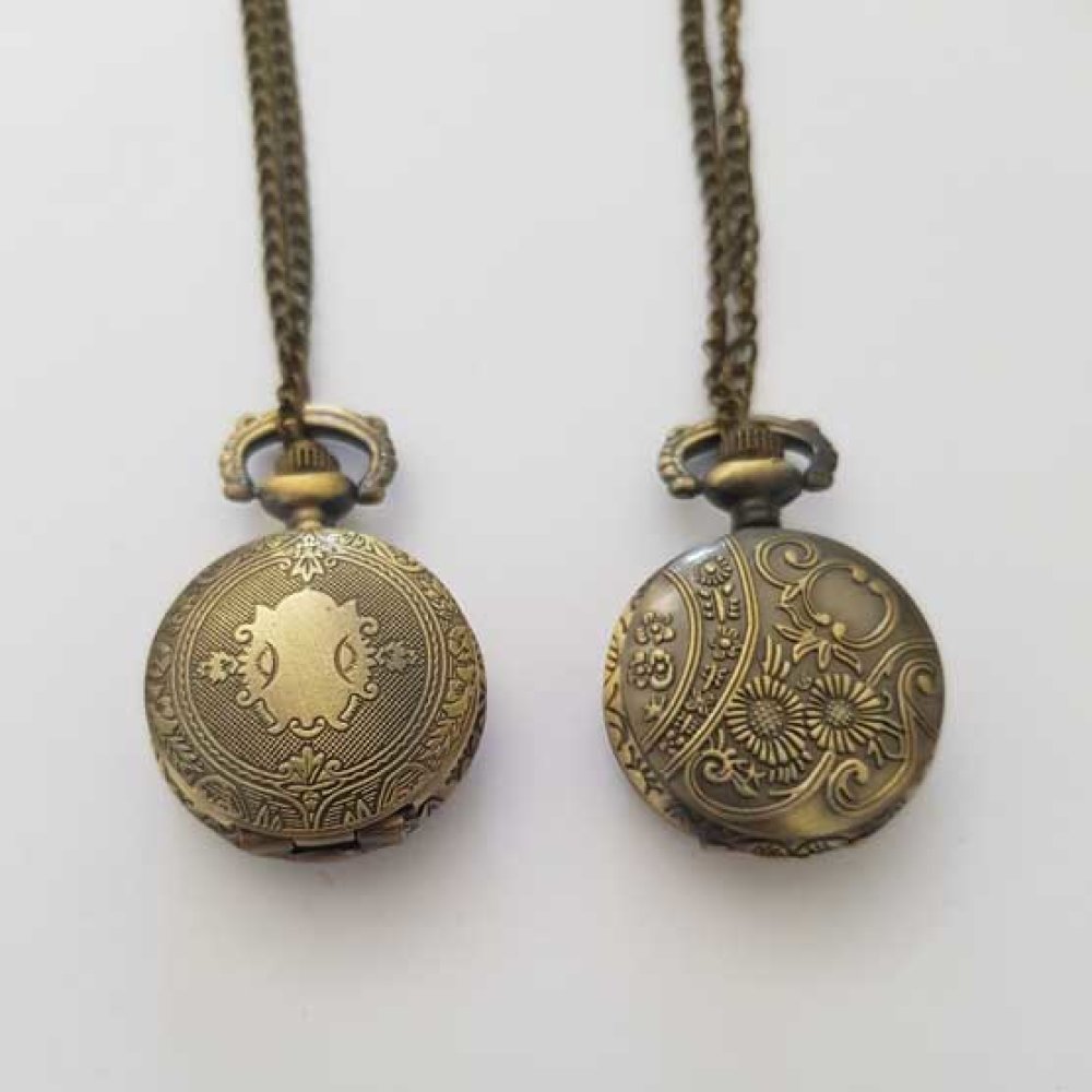 Divers 01 Bronze Relógio de bolso antigo com corrente