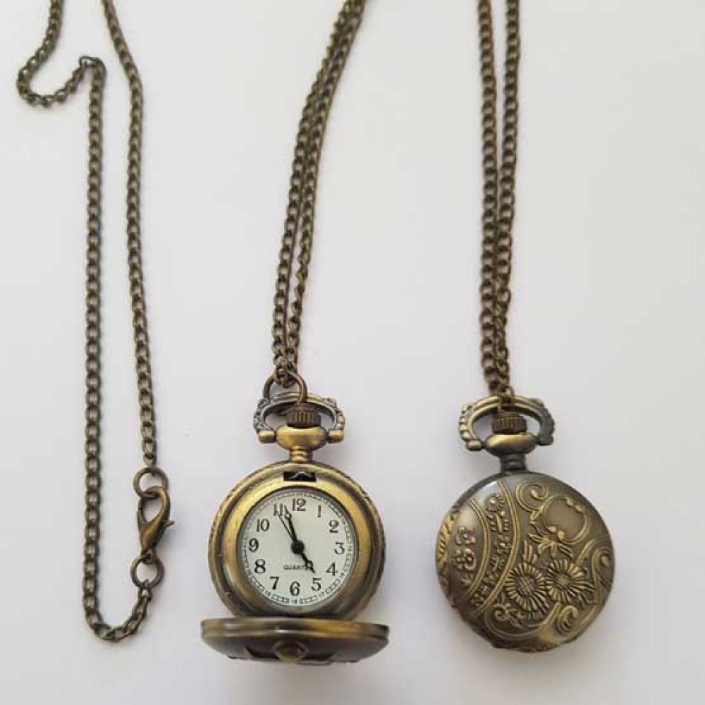 Relógio com corrente em bronze antigo Egypt Gusset