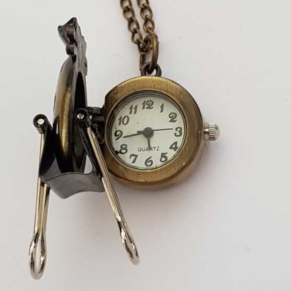 Relógio Money Gusset Bronze antigo com corrente
