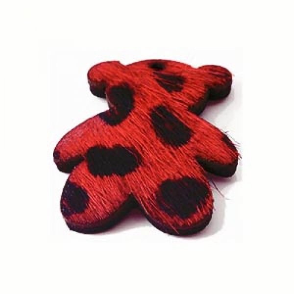 Urso peludo vermelho 24x29mm x 1