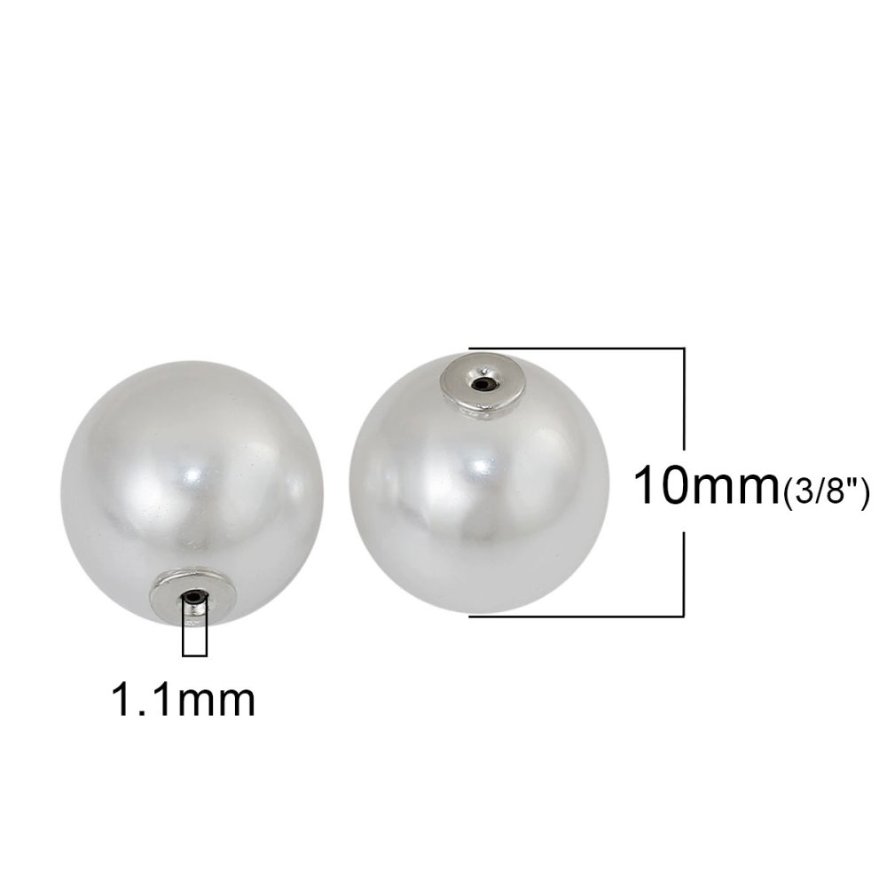 Conta 1 orifício de pressão 10 mm Branco