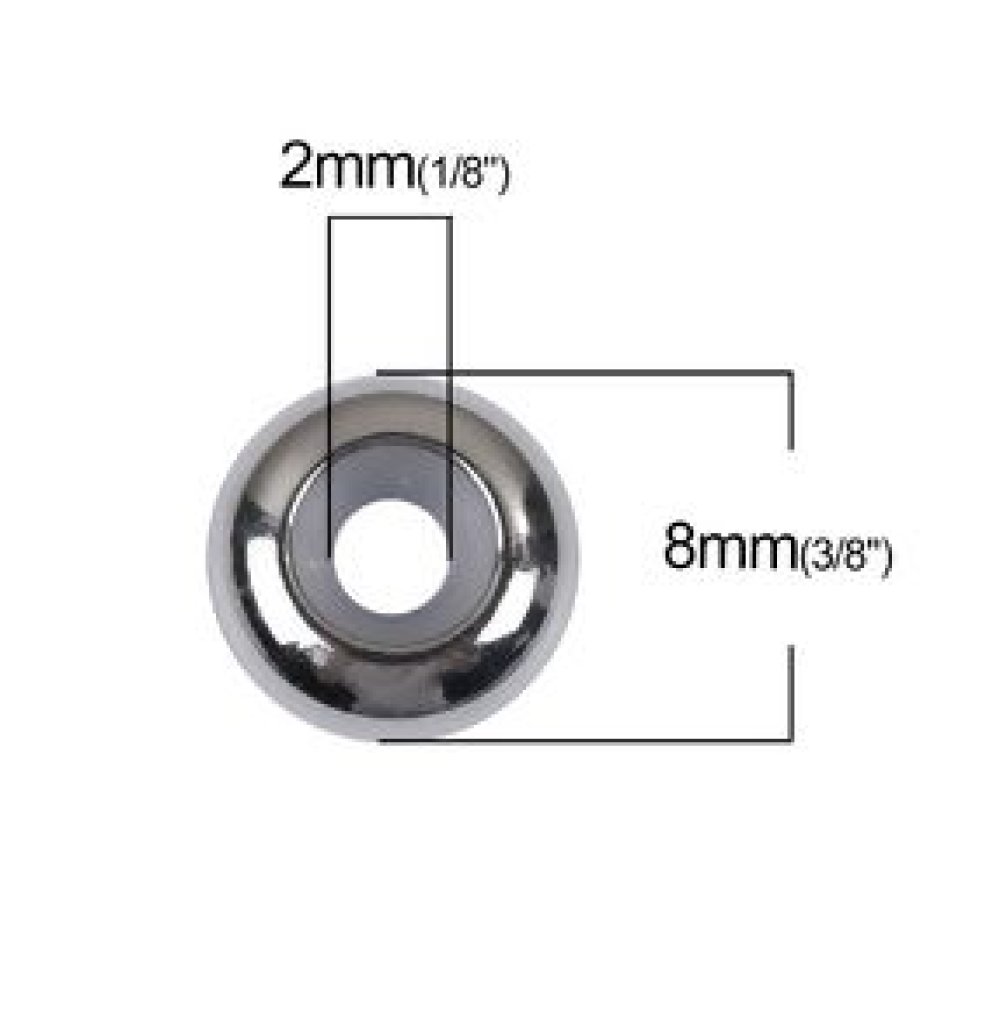 Conta de aço inoxidável de 8 mm (com núcleo de silicone ajustável).