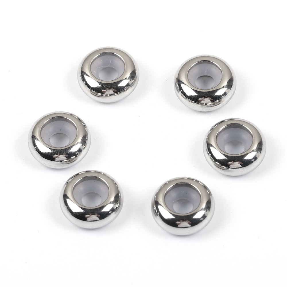 Conta de aço inoxidável de 8 mm (com núcleo de silicone ajustável).
