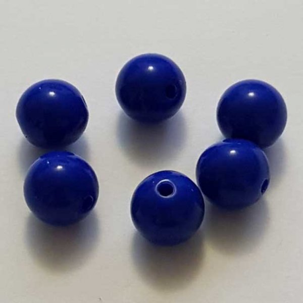 Perle Acrylique Ronde 10 mm Bleu 02 x 1 Pi&egrave;ce
