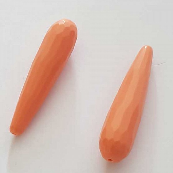 Perle Goutte Facett&eacute;e Saumon 40 mm