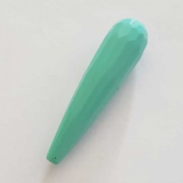 Perle Goutte Facett&eacute;e Vert P&acirc;le 40 mm