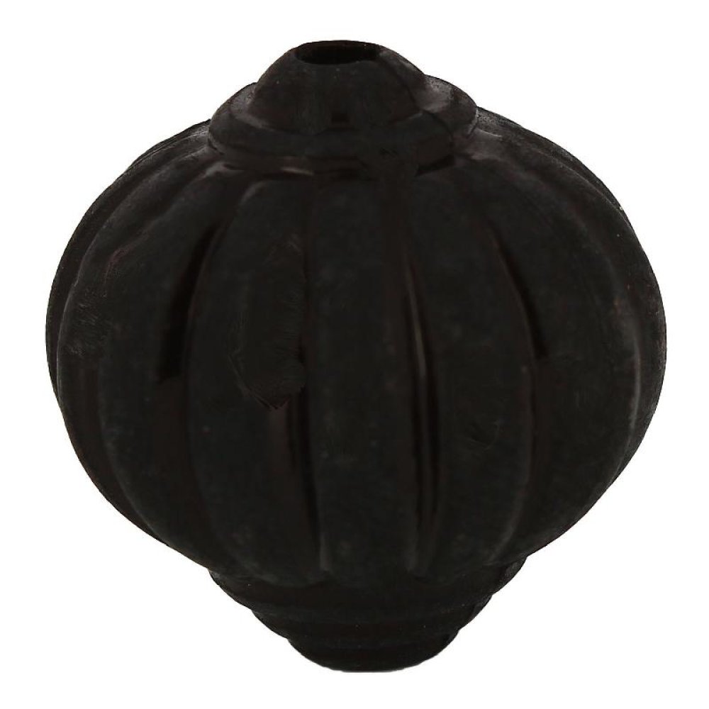 Pérola Lucite Forma de Lampião Estriado Preto