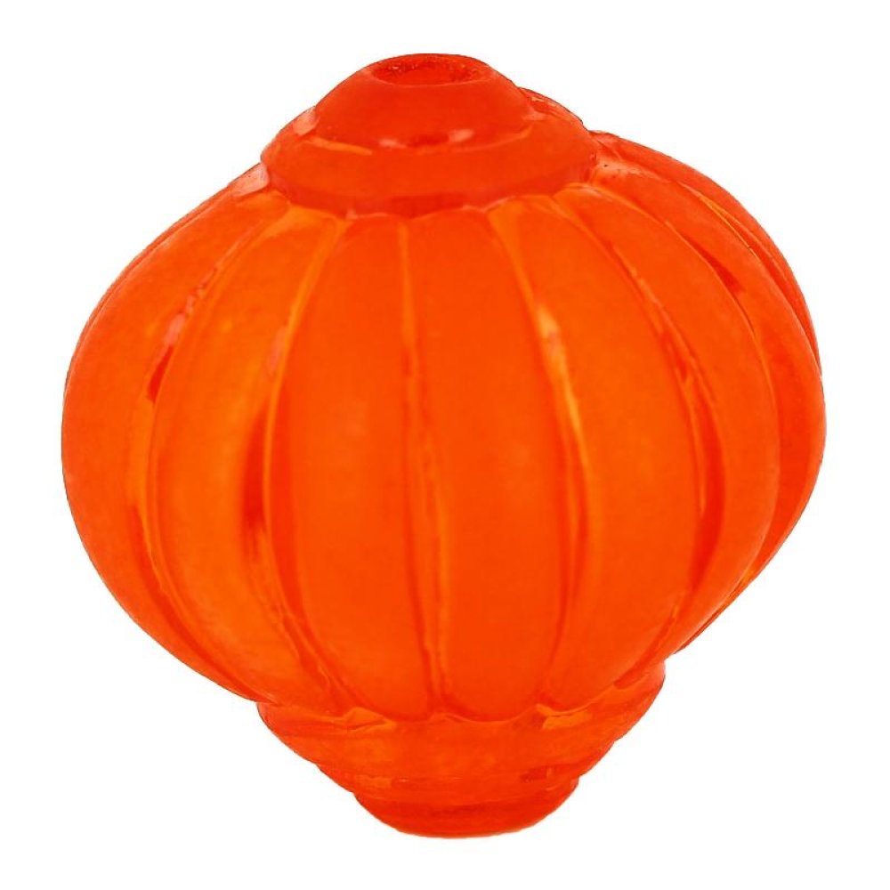 Pérola Lucite em forma de Lampião Laranja Estriado