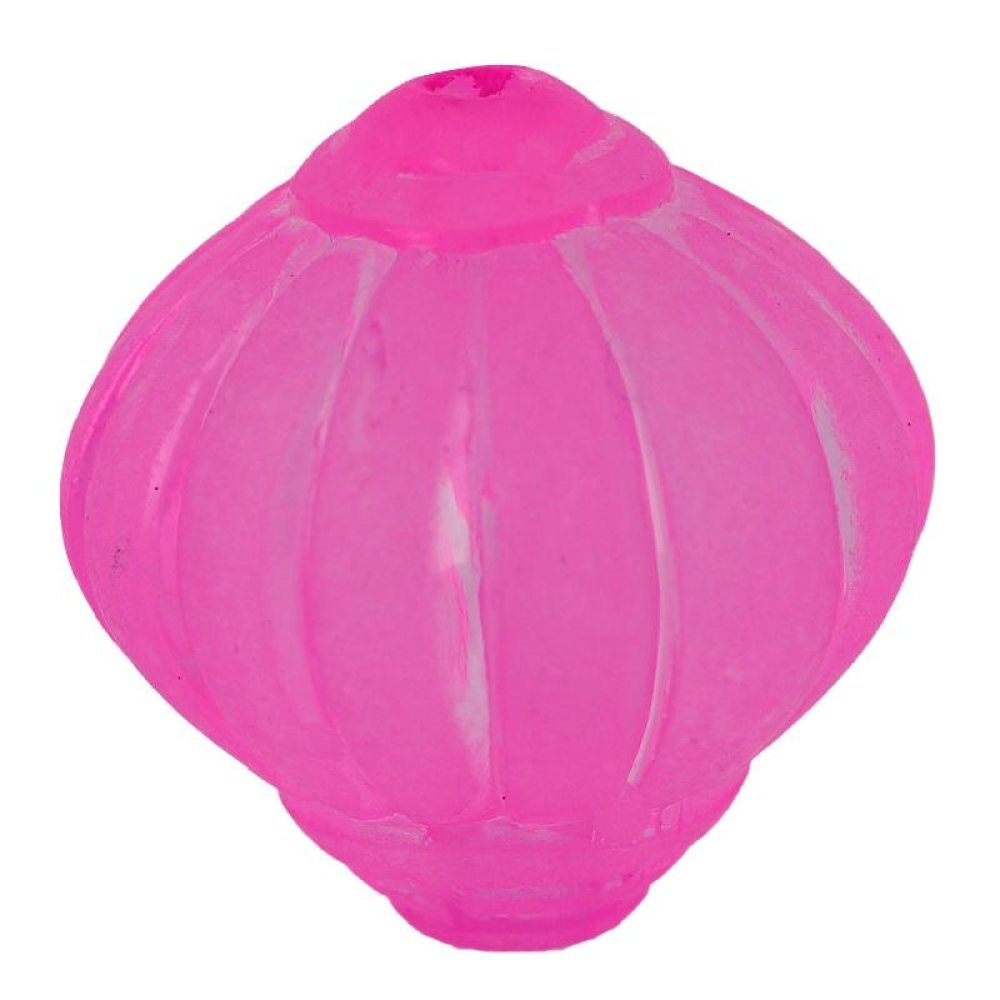 Pérola Lucite em forma de lampião estriada rosa claro