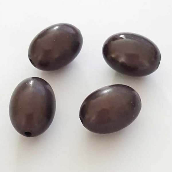 Perle Magique Ovale Gris Fum&eacute; 19 mm