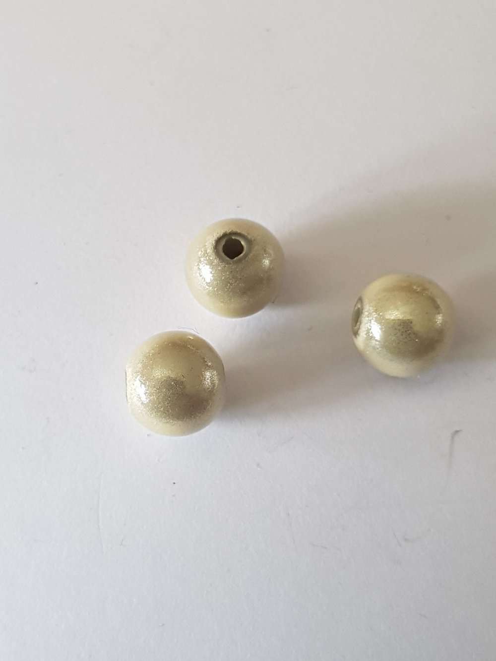 Perle Magique Ronde 10 mm Cr&egrave;me x 10