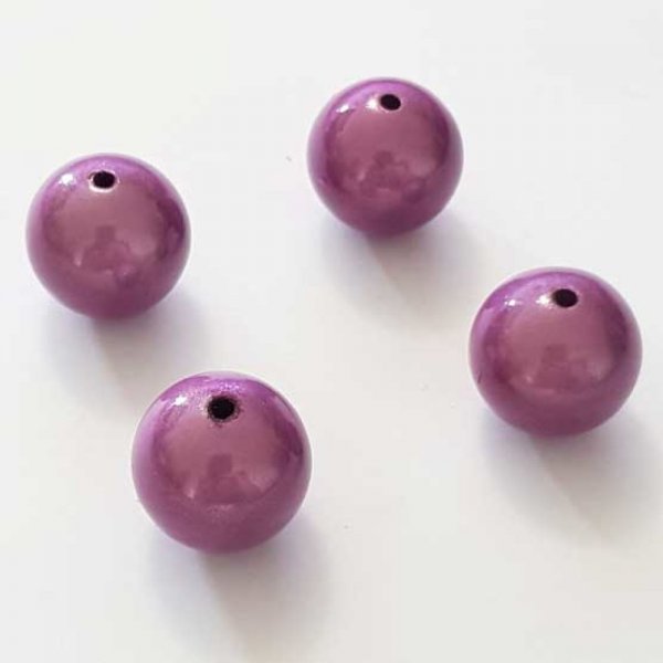 Perle Magique Ronde Mauve Fonc&eacute; 18 mm