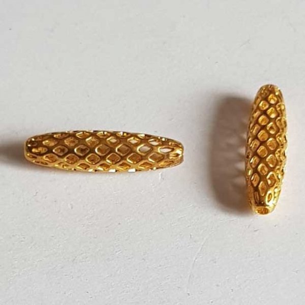 Perle Ovale m&eacute;tal 19 x 5 mm Dor&eacute;