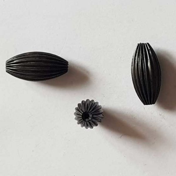 Perle Ovale m&eacute;tal 21 x 10 mm Anthracite