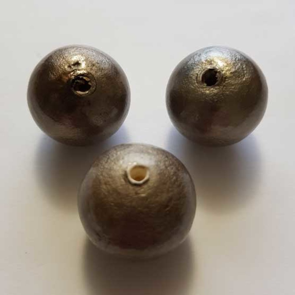 Conta redonda Papier Maché GT 30mm Taupe