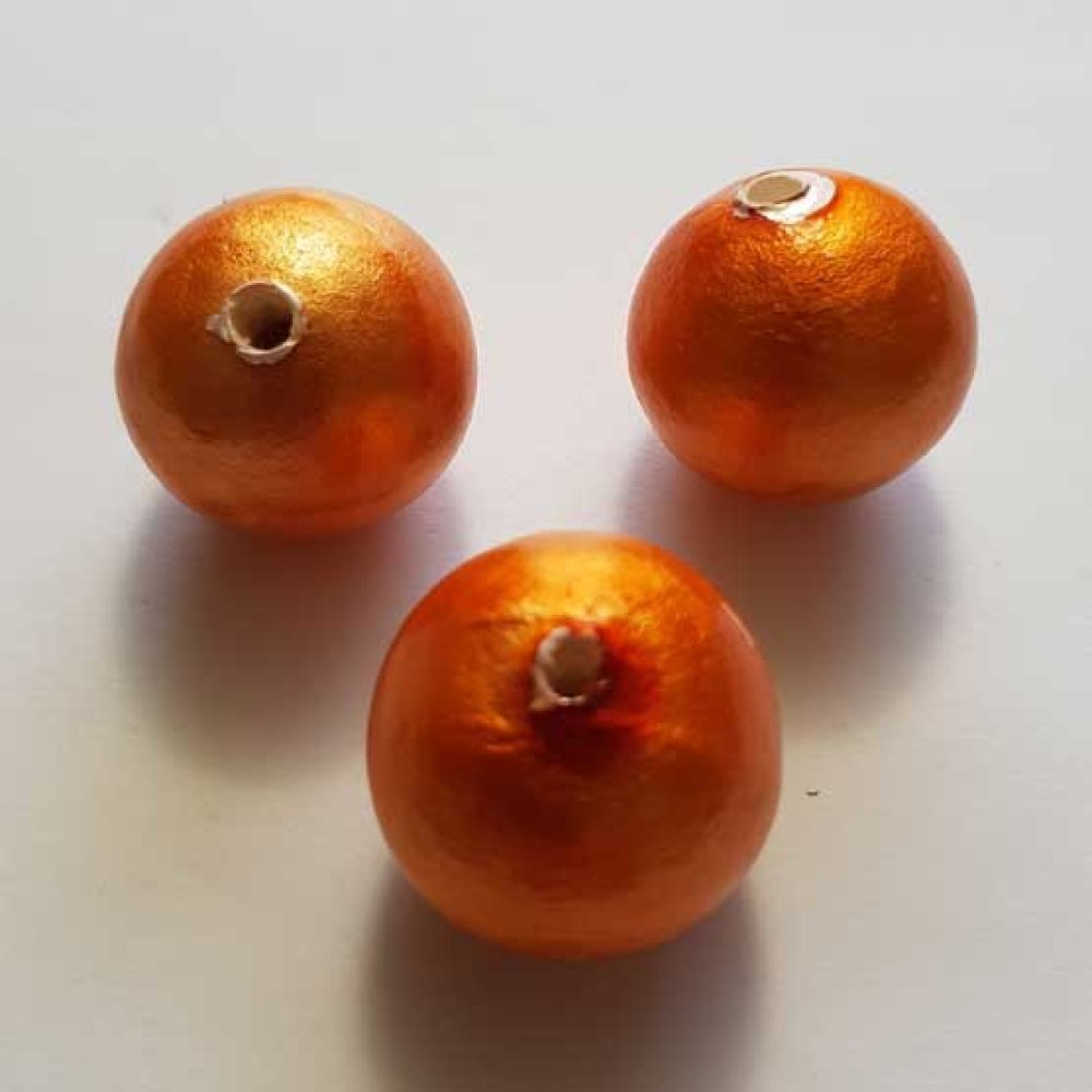 Conta redonda Papier Maché GT 24mm Laranja