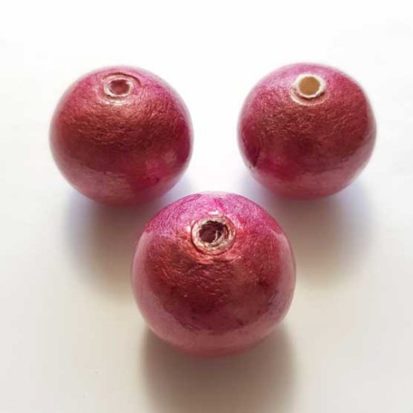 Conta redonda Papier Mach&eacute; GT 30mm Rosa 02