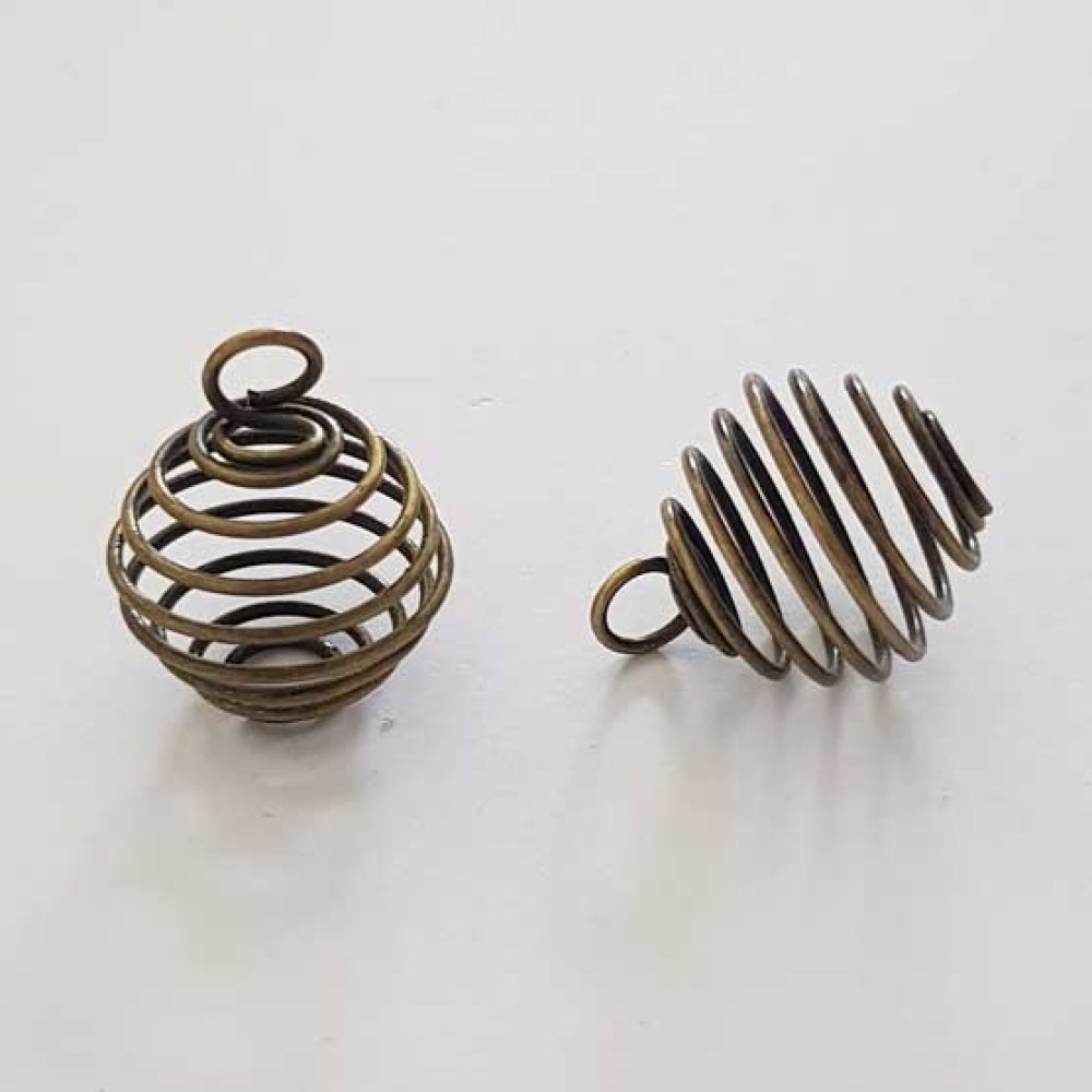 Gaiola de contas de mola em espiral 19 mm Bronze N°04