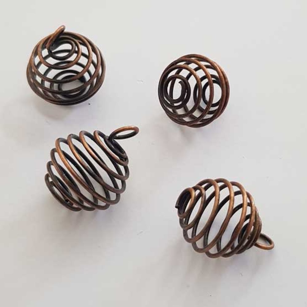 Gaiola de contas de mola em espiral 20 mm Cobre N°07