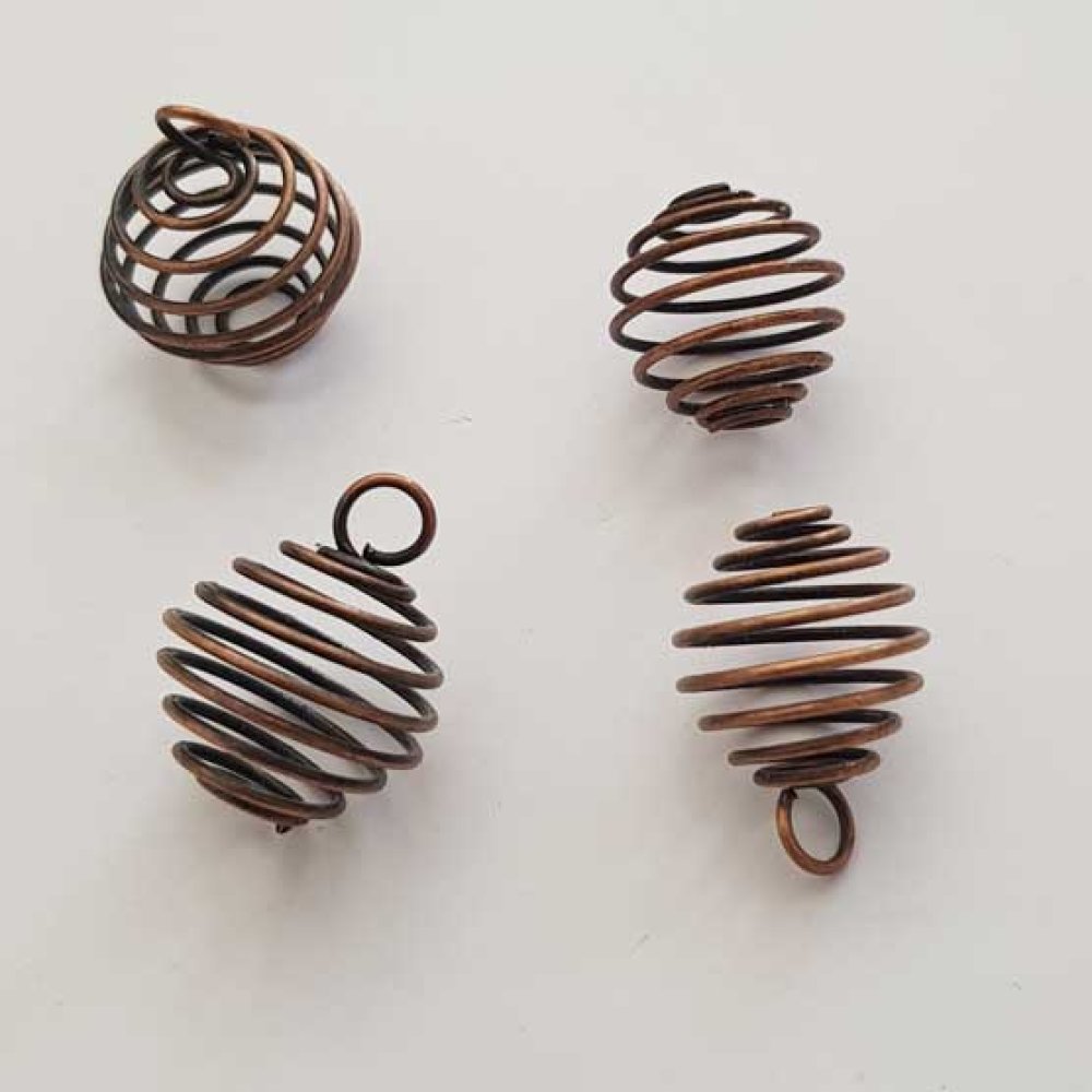 Gaiola de contas de mola em espiral 20 mm Cobre N°07