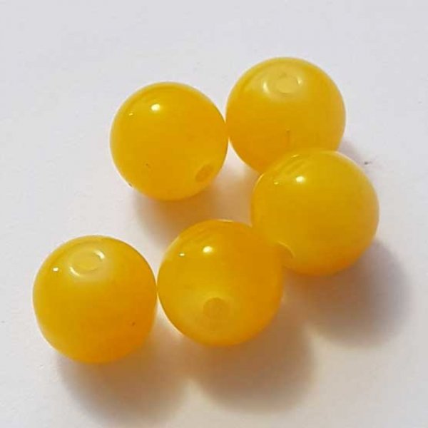 Perle Verre Ronde 12 mm Orange 01 x 1 Pi&egrave;ce