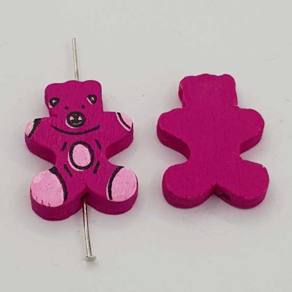 Conta de madeira com a forma de um urso malva N&deg;01-03.