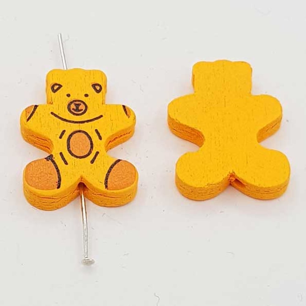 Conta de urso em madeira cor-de-laranja N°01-07.