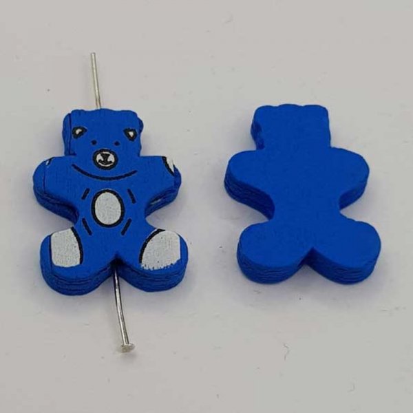 Conta de madeira em forma de urso azul N&deg;01-08.