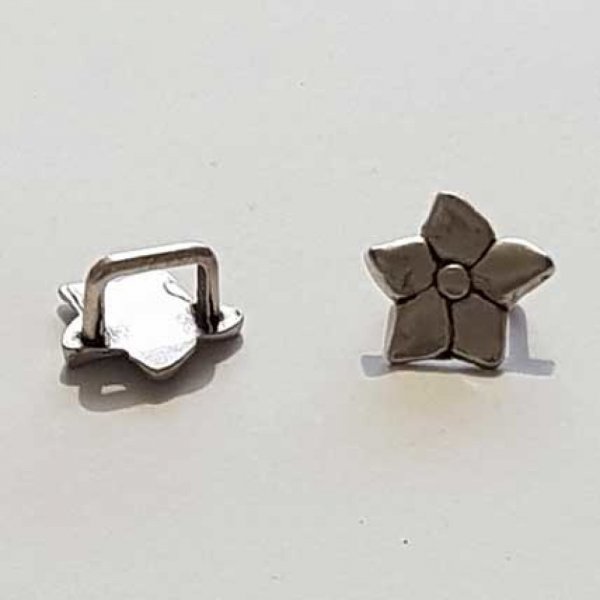 Perle passant fleur pour cuir &eacute;pais r&eacute;galiz 10 mm Argent N&deg;03