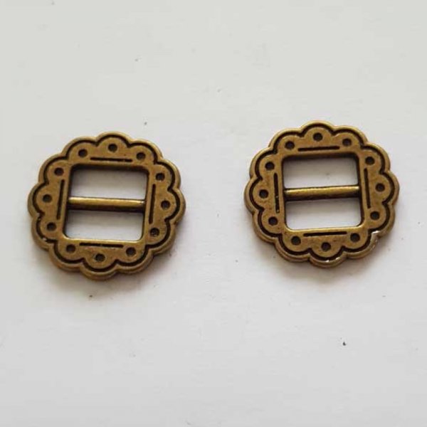 Perle passant pour cuir 10 mm Bronze N&deg;09