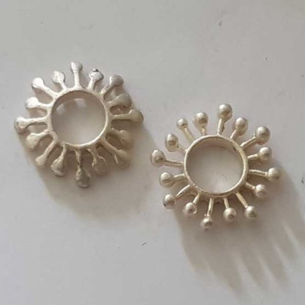 Perle rondelle plate anneau intercalaire en m&eacute;tal argent&eacute; 017 Argent