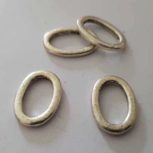 Perle rondelle plate anneau intercalaire en m&eacute;tal argent&eacute; 022 Argent