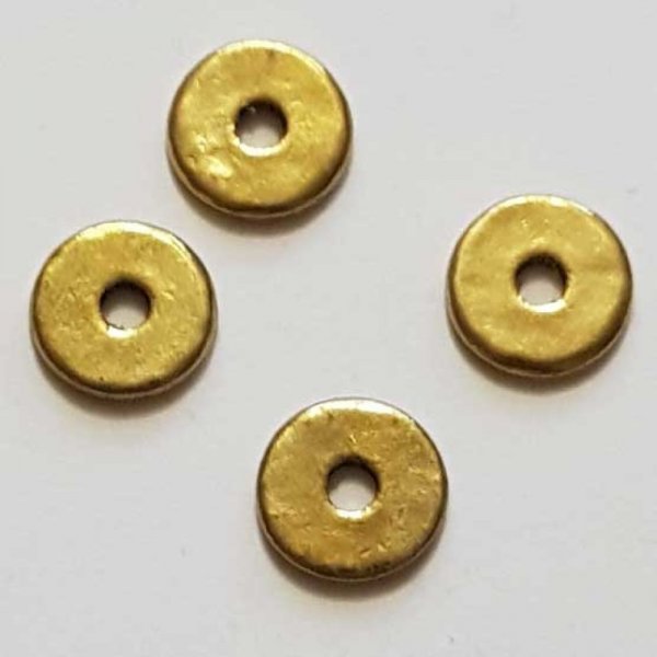 Perle rondelle plate anneau intercalaire en m&eacute;tal argent&eacute; 037 Dor&eacute;