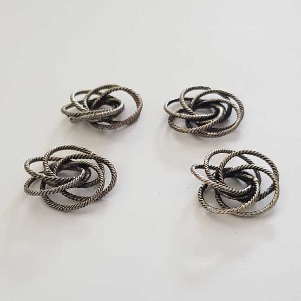 Conta espiral prateada de 18 mm N°01
