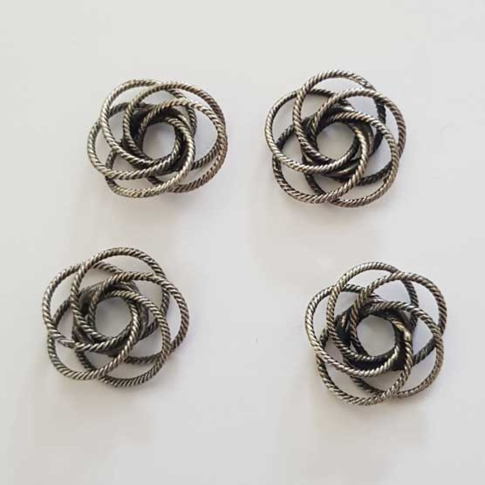 Conta espiral prateada de 18 mm N°01