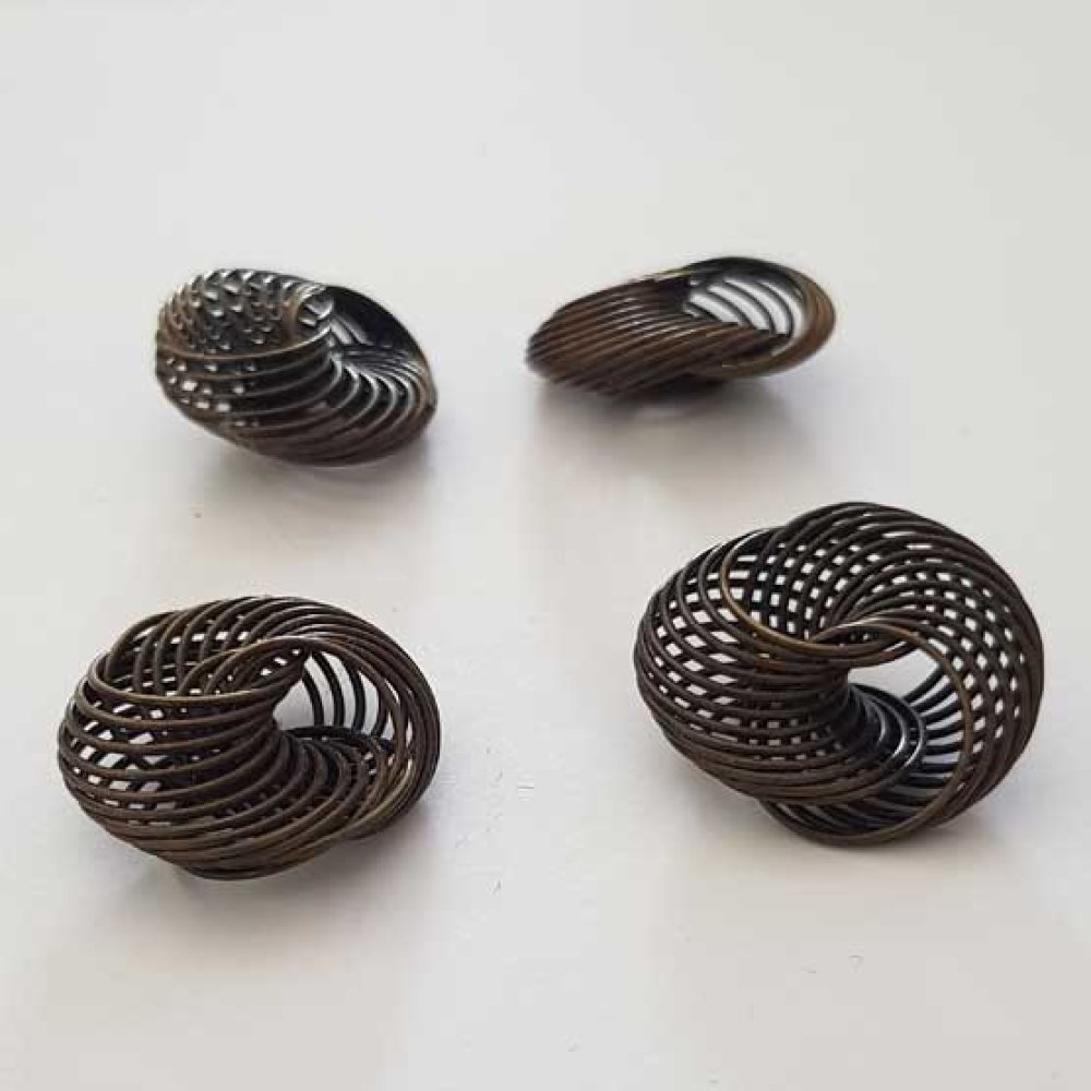 Conta espiral flor 21 mm Bronze N°02