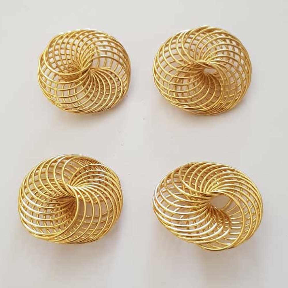 Conta espiral floral 30 mm Ouro N°04