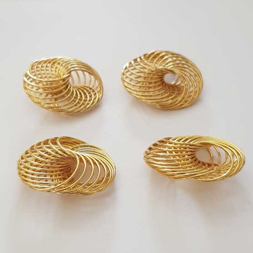 Conta espiral floral 30 mm Ouro N°04