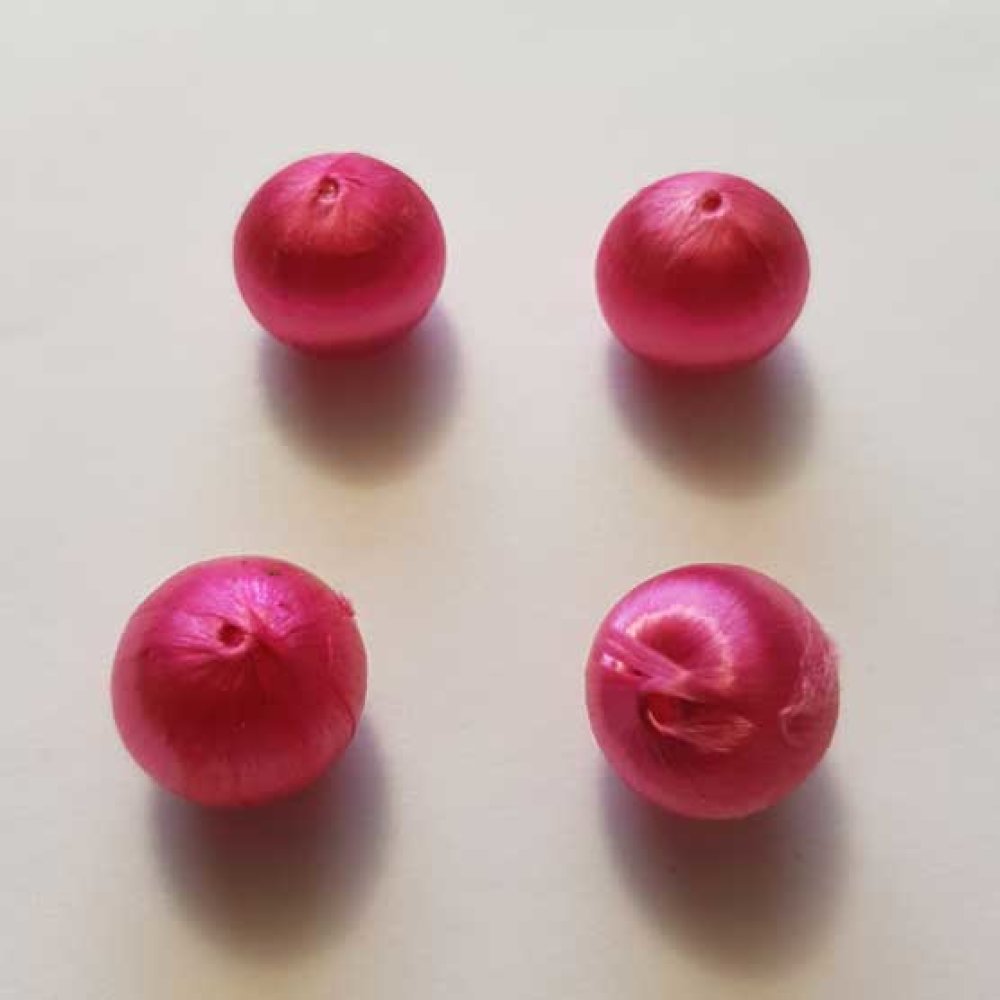 Conta de arame tecida 15 mm cor-de-rosa